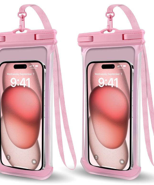 Wodoodporne etui na telefon - różowe