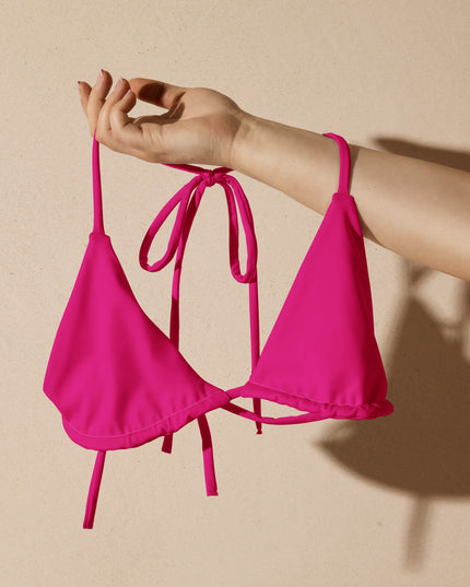 Damskie bikini trójkątne - koralowy róż