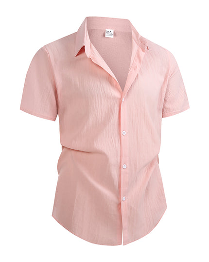 Męska Koszula Lniana z Krótkim Rękawem - Casual Summer