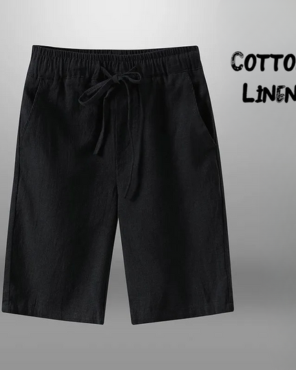 Męskie Szorty Lniane Casual - Przewiewne Spodenki na Lato