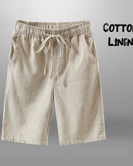 Męskie Szorty Lniane Casual - Przewiewne Spodenki na Lato