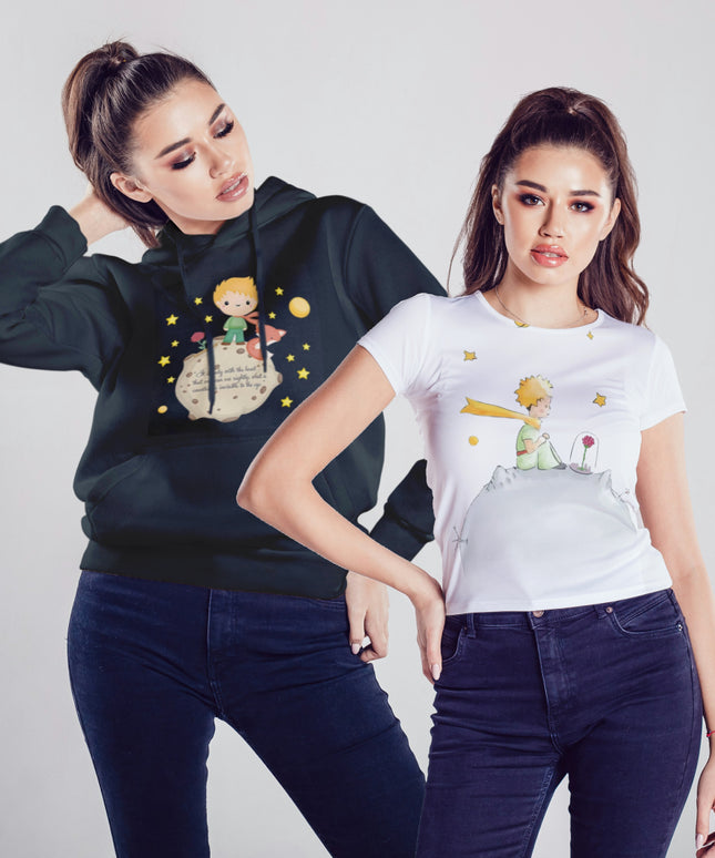 Promocyjny Zestaw Damski z Motywem Małego Księcia 🌟 - Bluza i T-shirt w Super Cenie!