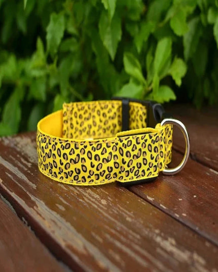 Obroża dla psa LED w panterkę