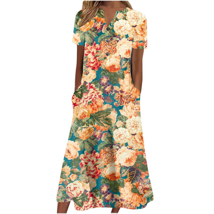 Women’s letnia sukienka midi casual, light & pocket-ready
