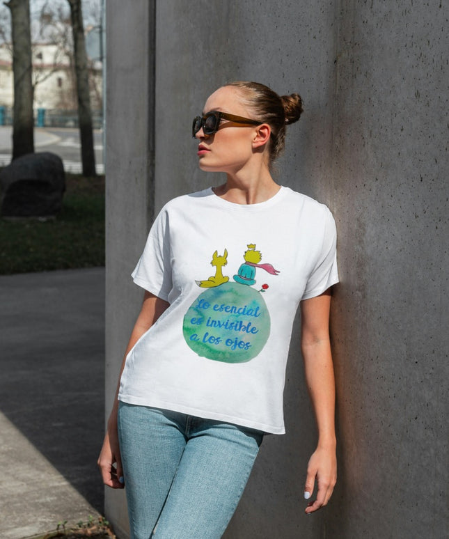 Damski T-shirt z motywem i sentencją Małego Księcia