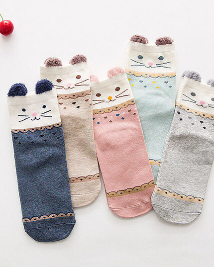 Skarpetki damskie krótkie zestaw 5 kolorowych par