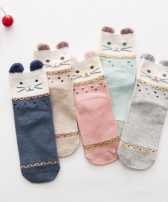 Skarpetki damskie krótkie zestaw 5 kolorowych par