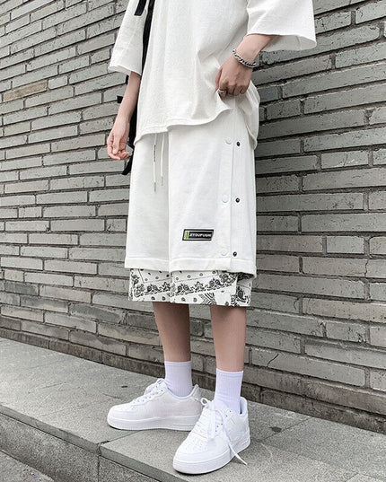 Męskie szorty o luźnym kroju z podwójnego materiału