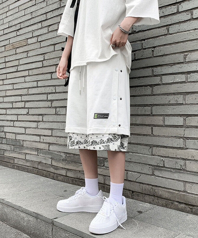 Męskie szorty o luźnym kroju z podwójnego materiału