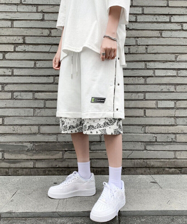 Męskie szorty o luźnym kroju z podwójnego materiału