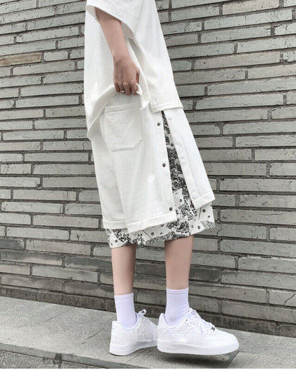 Męskie szorty o luźnym kroju z podwójnego materiału