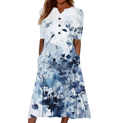 Women’s letnia sukienka midi casual, light & pocket-ready