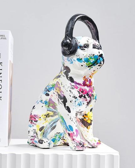 Figurka dekoracyjna kolorowa pies graffiti
