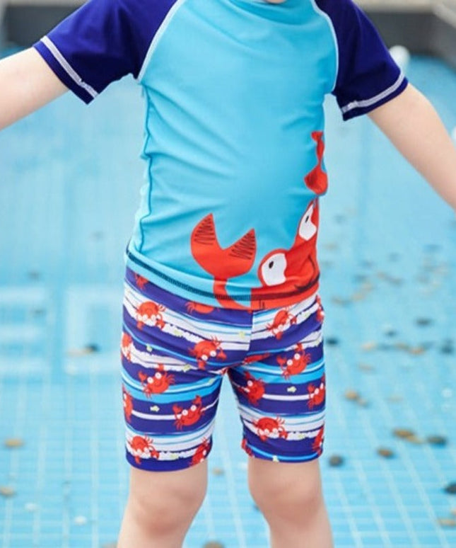 Kostium kąpielowy 3-częściowy dla niemowląt ze wzorem w kraby