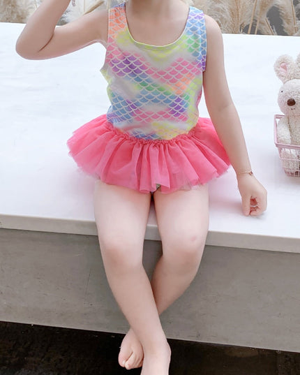 Jednoczęściowy strój kąpielowy dla dziewczynki w stylu syrenki