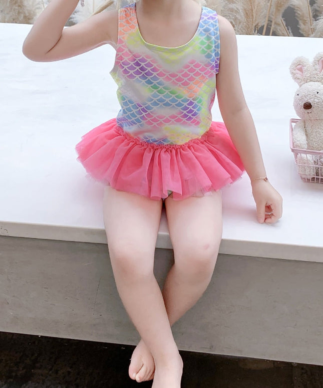 Jednoczęściowy strój kąpielowy dla dziewczynki w stylu syrenki