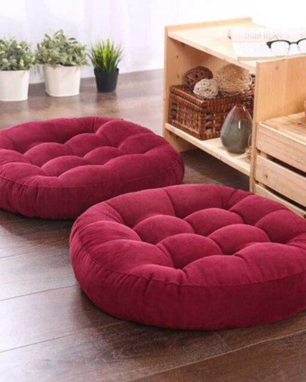 Poduszka siedzisko dekoracyjna gofrowana okrągła