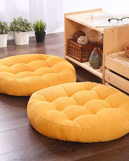 Poduszka siedzisko dekoracyjna gofrowana okrągła