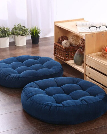 Poduszka siedzisko dekoracyjna gofrowana okrągła