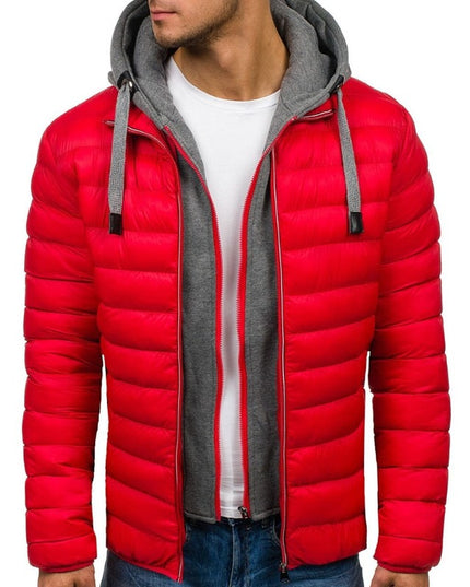 Męska kurtka zimowa pikowana z kieszeniami na zamek