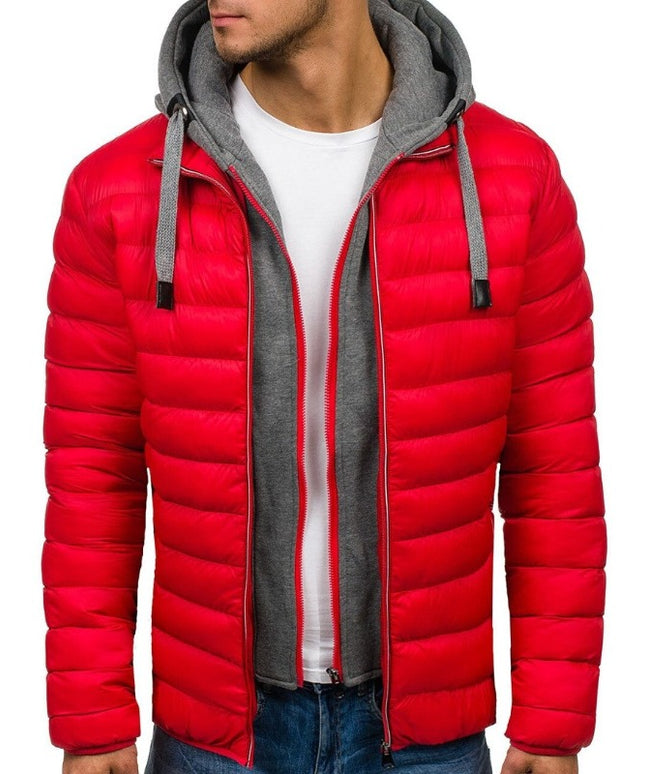 Męska kurtka zimowa pikowana z kieszeniami na zamek