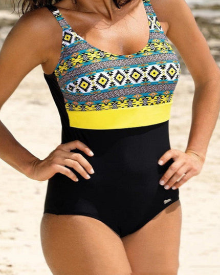 Damski jednoczęściowy strój kąpielowy z motywem azteckim