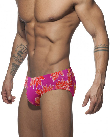 Męskie slipy kąpielowe z motywem liści