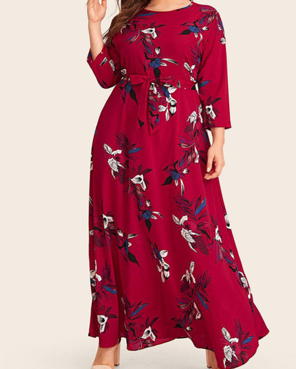 Sukienka plus size maxi w kwiaty