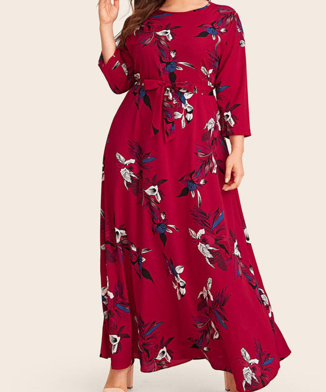 Sukienka plus size maxi w kwiaty