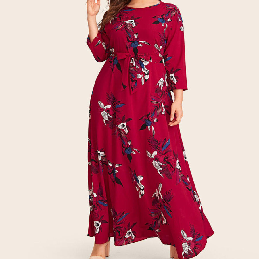 Sukienka plus size maxi w kwiaty