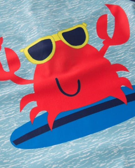 Kostium kąpielowy dla chłopców z czapeczką ze wzorem kraba w okularach