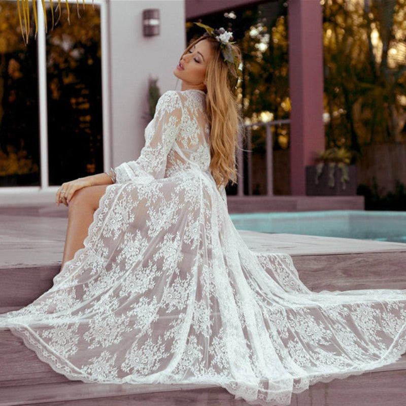 Damskie kimono plażowe ażurowe
