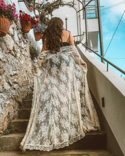 Damskie kimono plażowe ażurowe