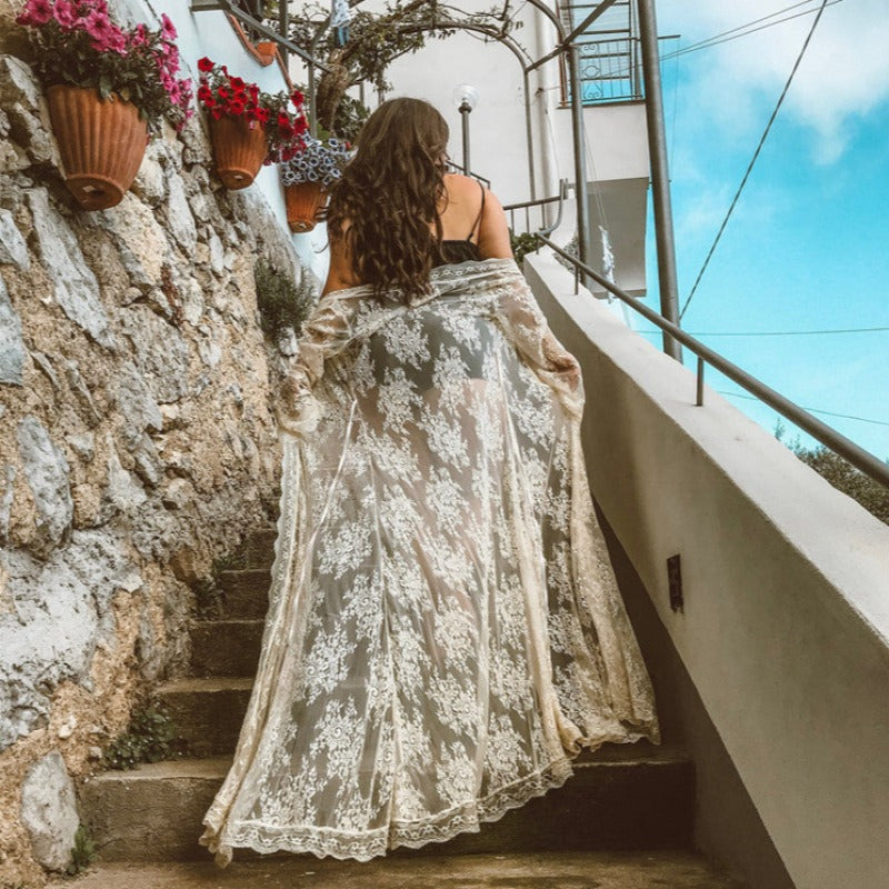 Damskie kimono plażowe ażurowe