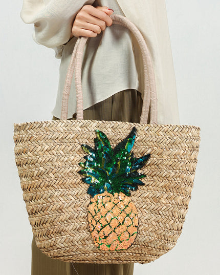 Torba plażowa z błyszczącym ananasem