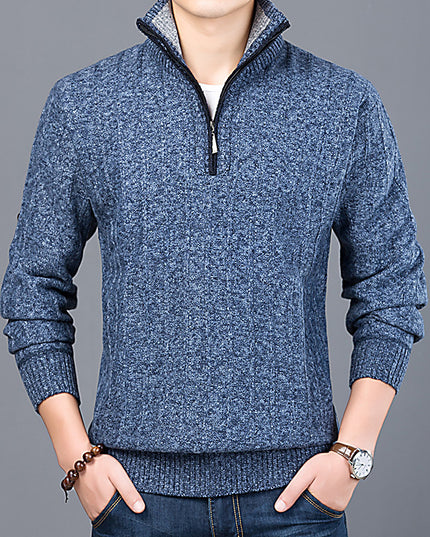 Męski sweter rozpinany z kołnierzykiem