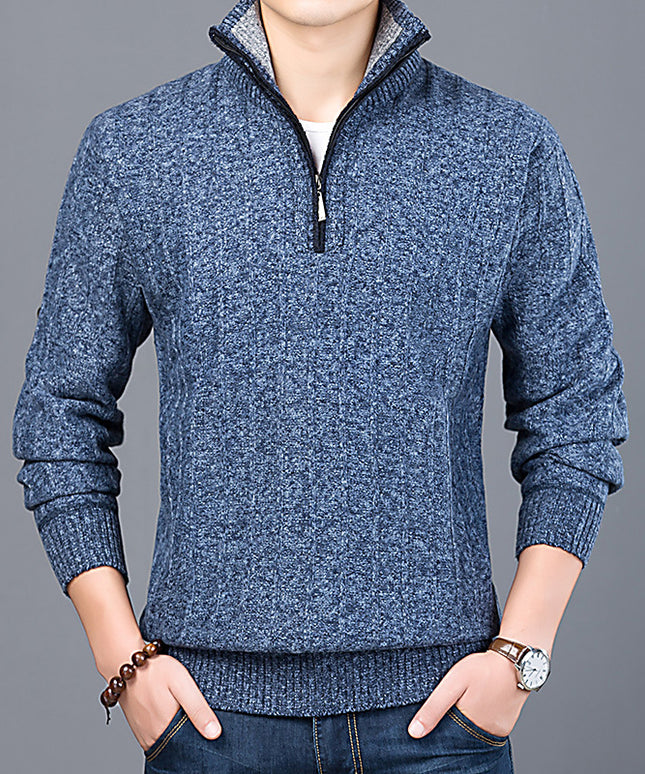 Męski sweter rozpinany z kołnierzykiem