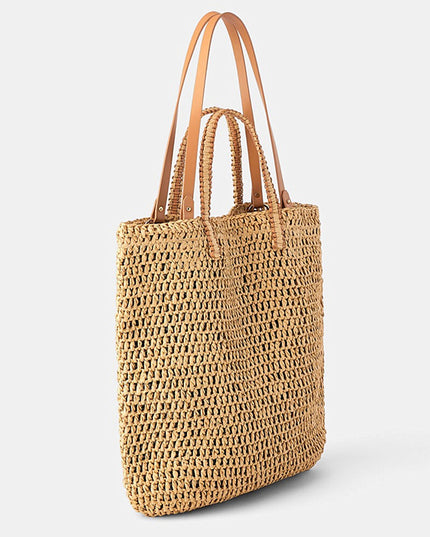 Torba plażowa słomkowa w dwóch kolorach