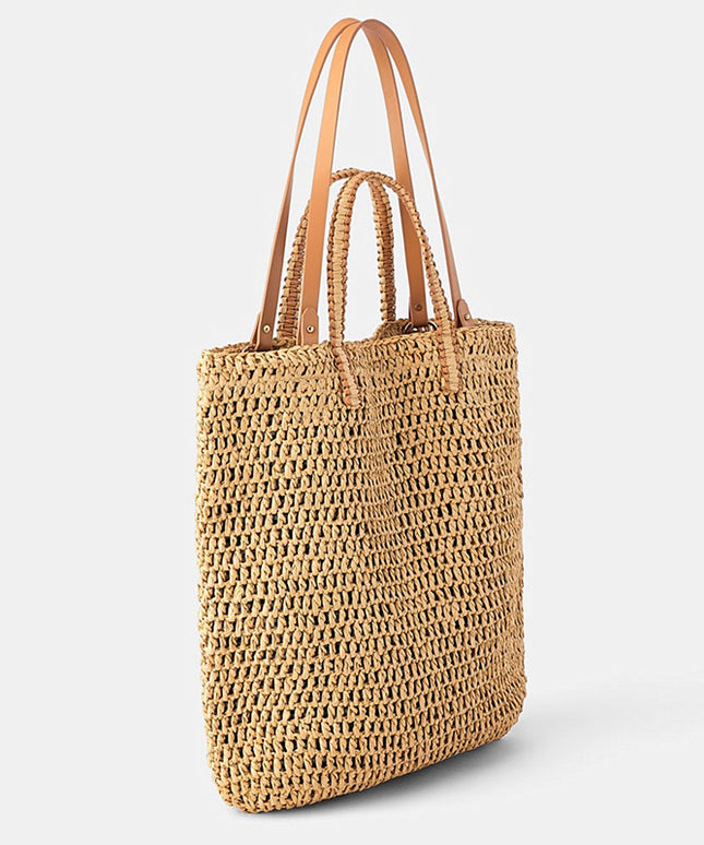 Torba plażowa słomkowa w dwóch kolorach