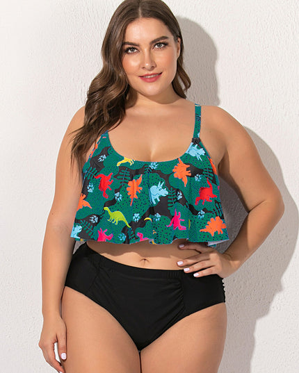 Dwuczęściowy strój kąpielowy plus size w modne wzory