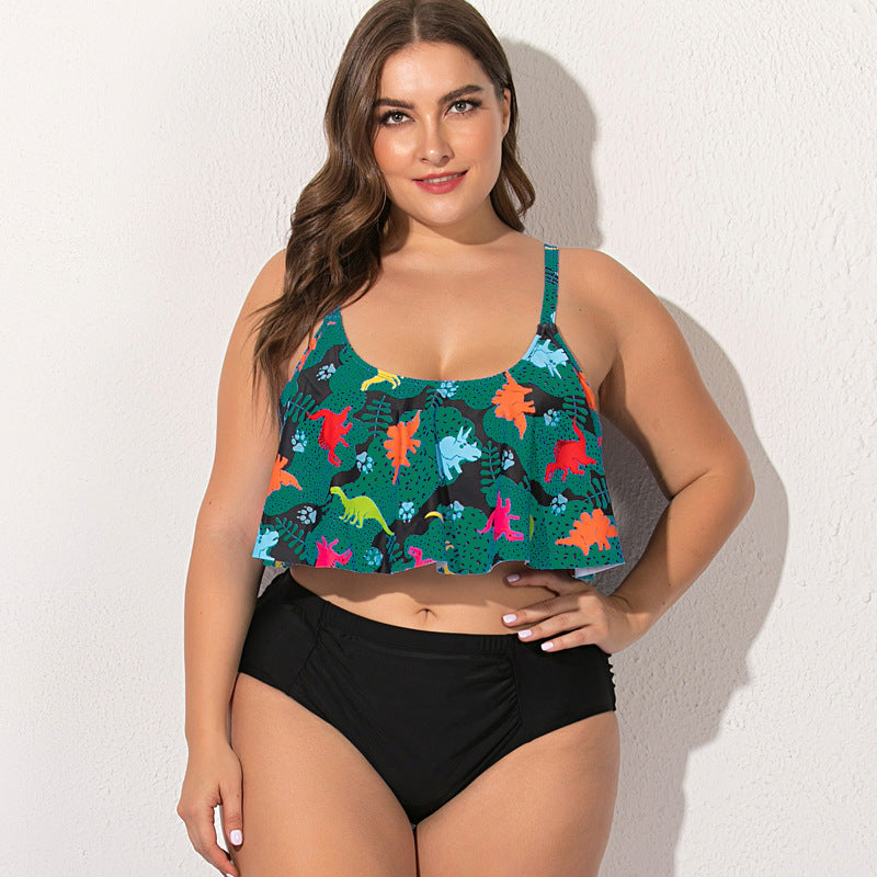 Dwuczęściowy strój kąpielowy plus size w modne wzory