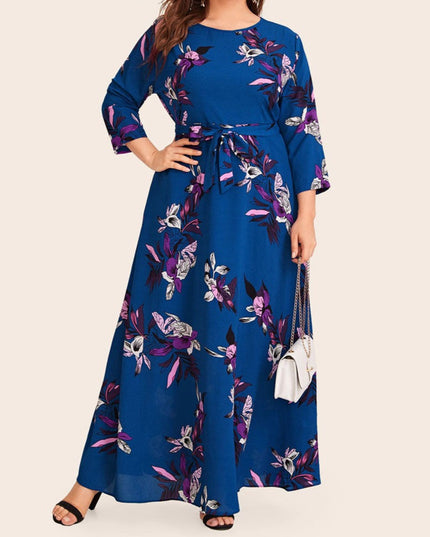 Sukienka plus size maxi w kwiaty