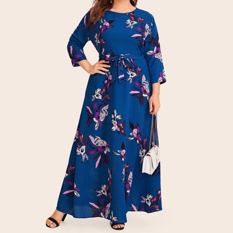 Sukienka plus size maxi w kwiaty