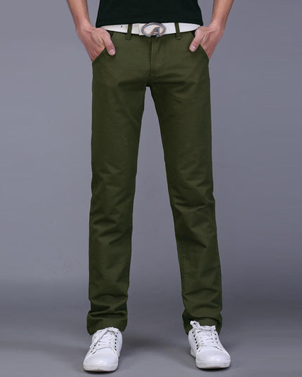 Męskie klasyczne spodnie z prostymi nogawkami