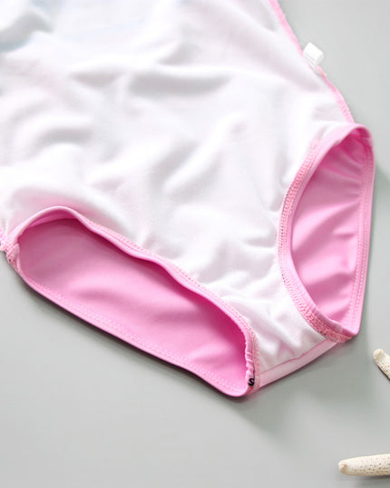 Jednoczęściowy strój kąpielowy dla dziewczynki z napisem