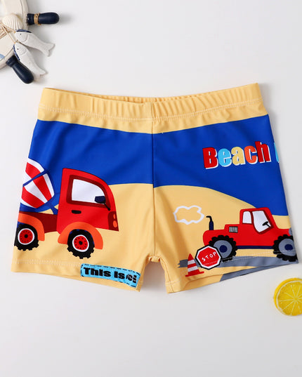 Kąpielówki dla chłopca we wzory z gumką w pasie