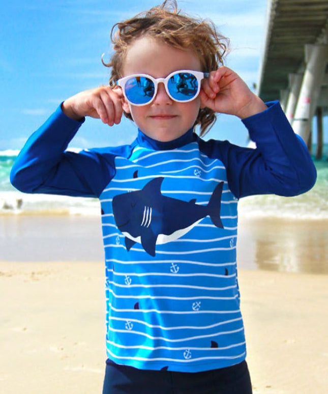 Dwuczęściowy kostium kąpielowy dla chłopców we wzory