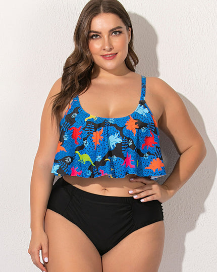 Dwuczęściowy strój kąpielowy plus size w modne wzory