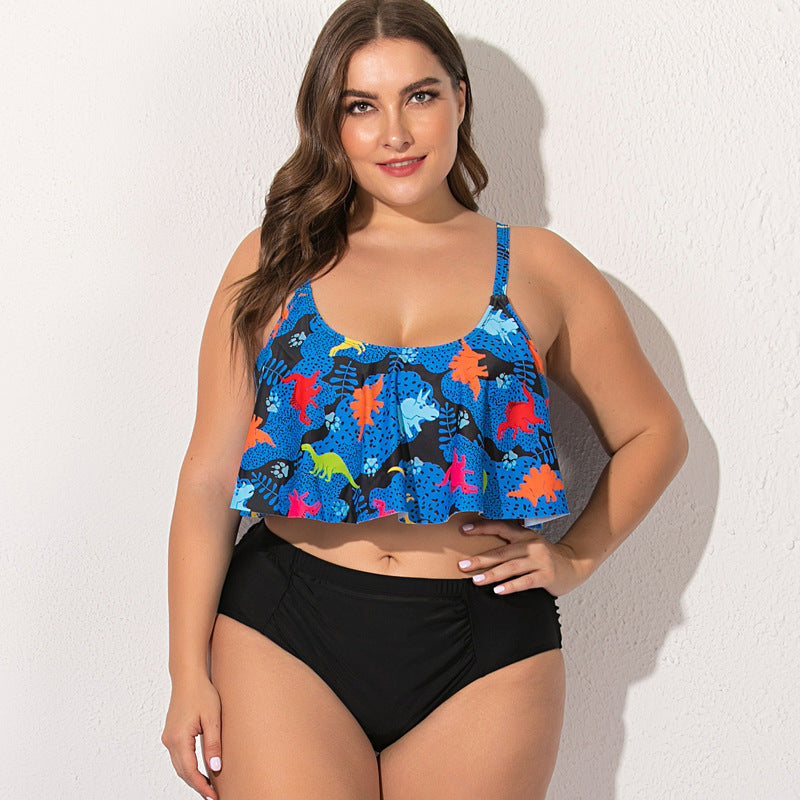 Dwuczęściowy strój kąpielowy plus size w modne wzory