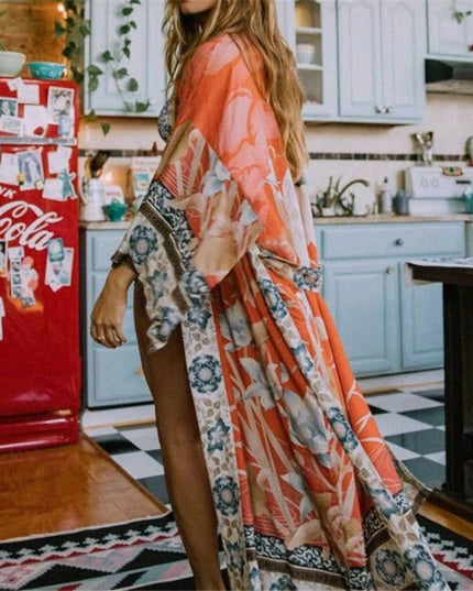 Damskie kimono plażowe wzorzyste i zwiewne